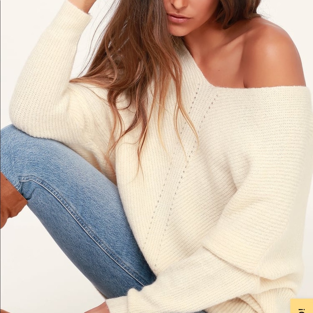 Lulu’s Emerson Cream Doleman Sleeve Sweater size L